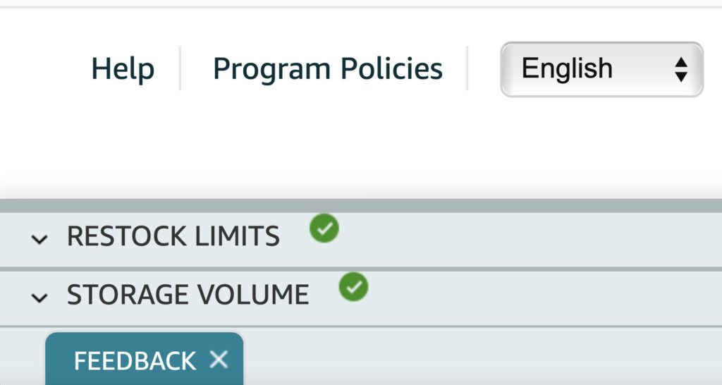 Restock Limits page on Amazon Seller Central